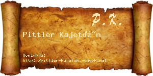 Pittler Kajetán névjegykártya